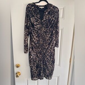 Leopard Print Long Sleeve Dress